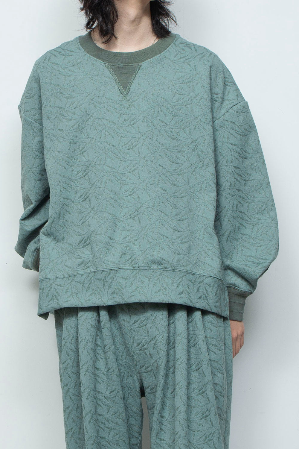 <LAST 1点> LB26SS-PO08-ETJ | フルエンブロイダリージャージープルオーバー | GLASS GREEN