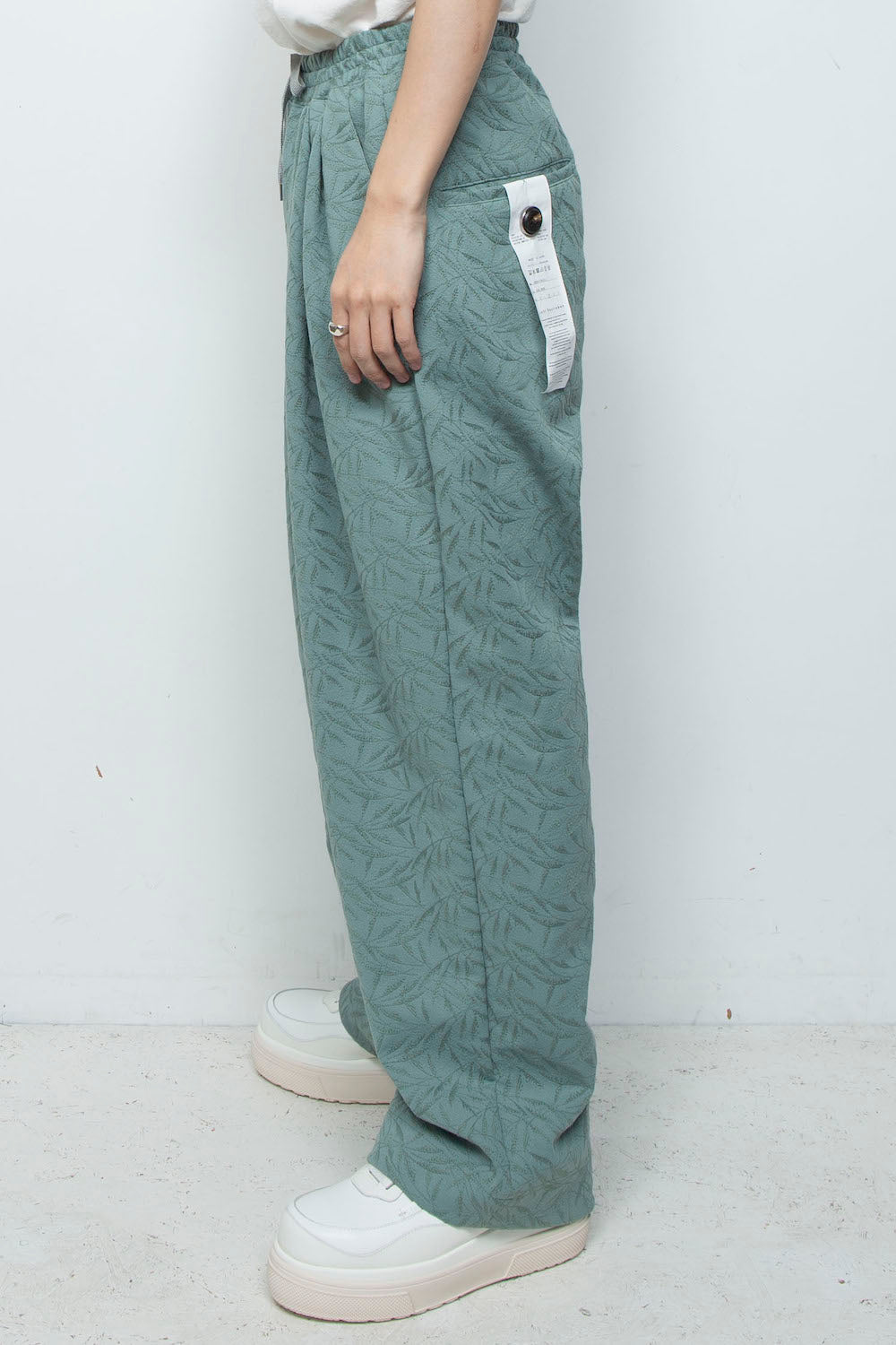 <LAST 1点> LB26SS-PT08-ETJ | フルエンブロイダリージャージーイージーパンツ | GLASS GREEN