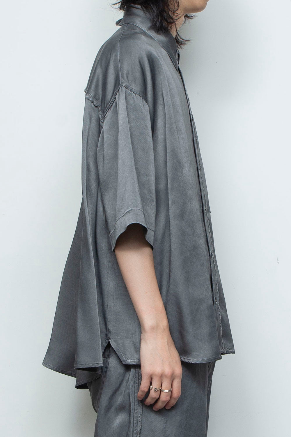 <LAST 1点> LB26SS-SH08-PDC | ピグメントウォッシュドショートスリーブコンパクトシャツ | SLATE GRAY
