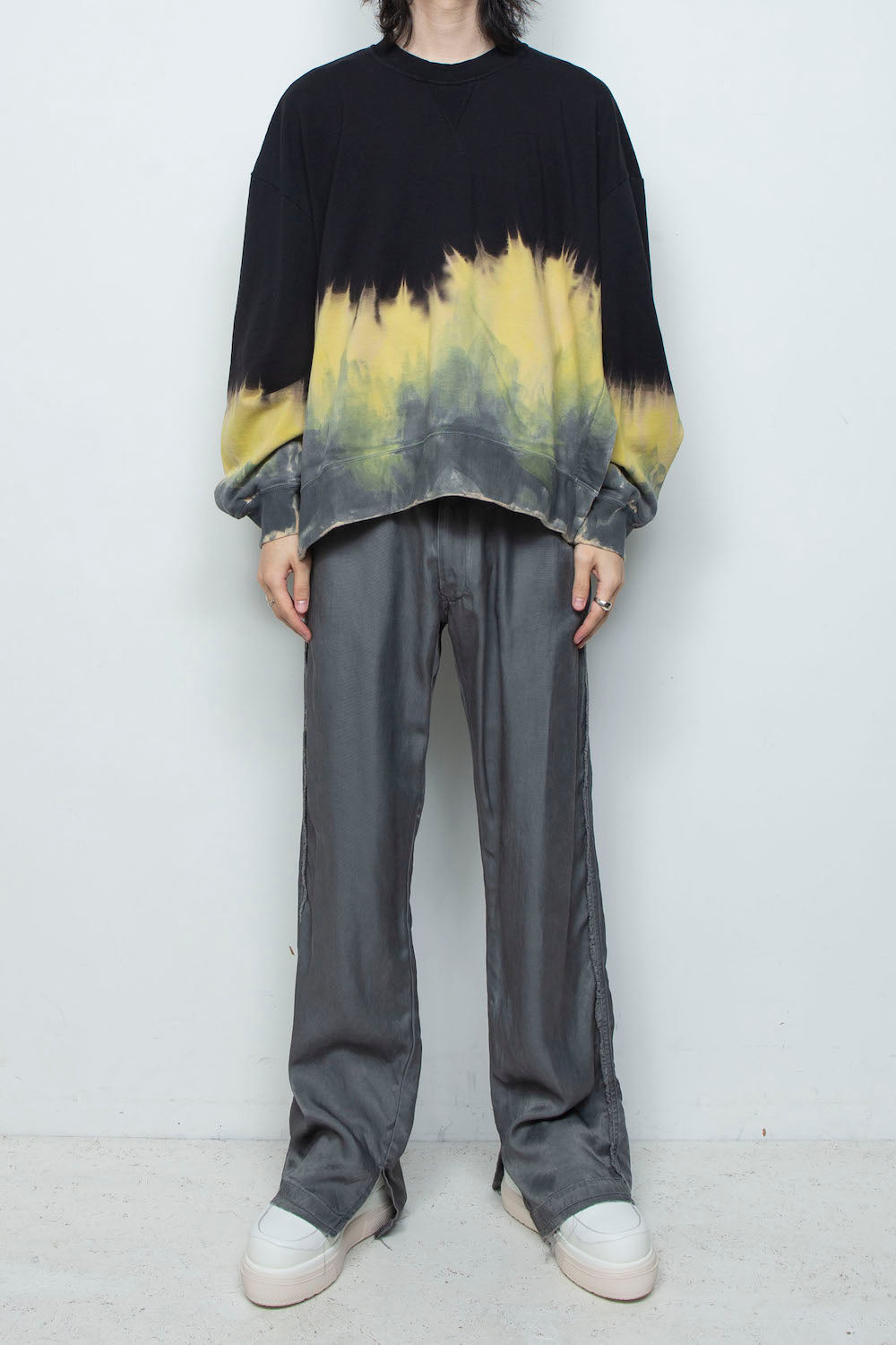 LB26SS-PO10-GDJ | ハンドダイドロングスリーブプルオーバー | BLACK DYED