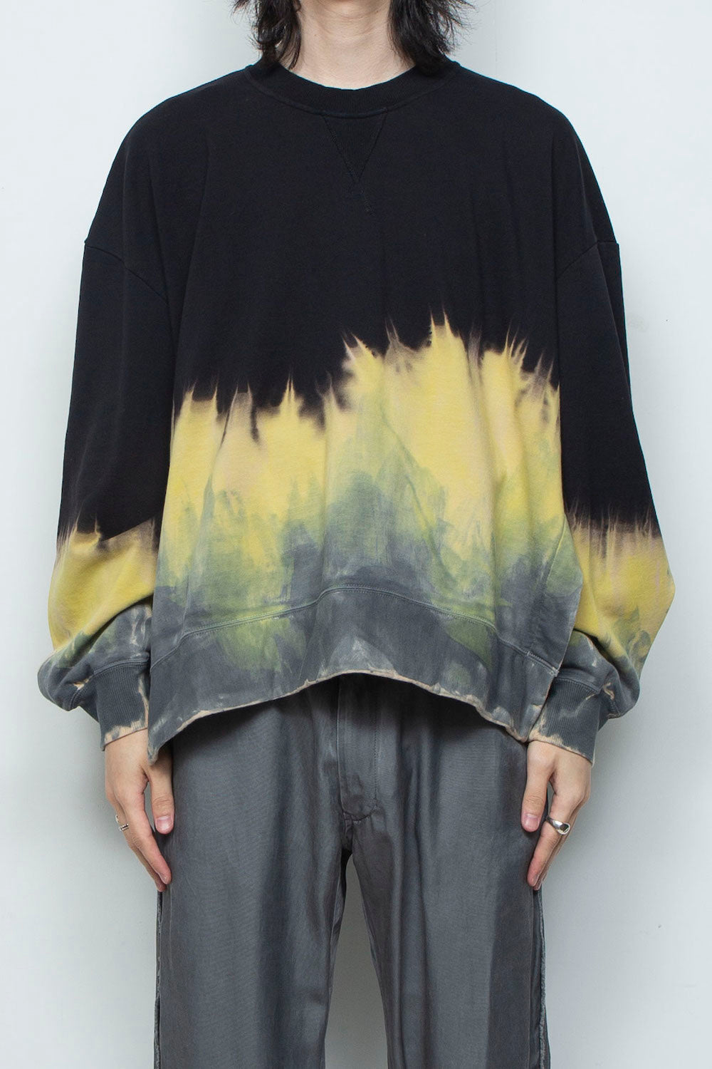 LB26SS-PO10-GDJ | ハンドダイドロングスリーブプルオーバー | BLACK DYED