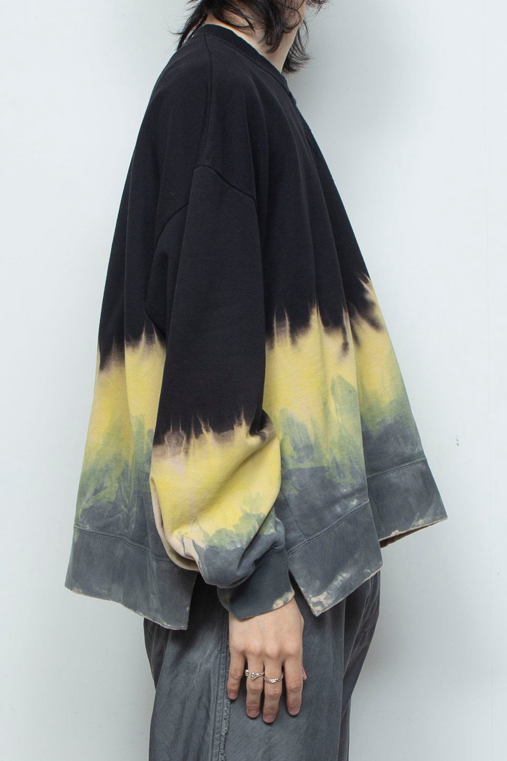 LB26SS-PO10-GDJ | ハンドダイドロングスリーブプルオーバー | BLACK DYED