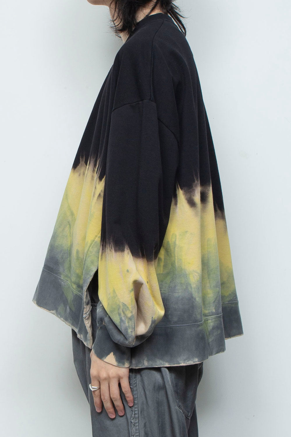 LB26SS-PO10-GDJ | ハンドダイドロングスリーブプルオーバー | BLACK DYED