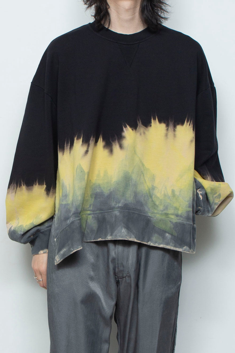 LB26SS-PO10-GDJ | ハンドダイドロングスリーブプルオーバー | BLACK DYED