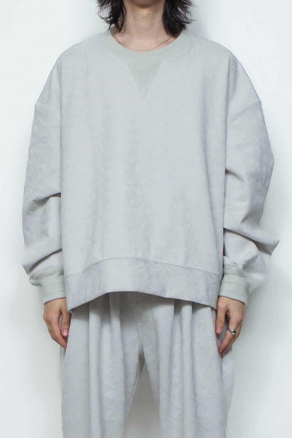 <LAST 1点> LB26SS-PO08-ETJ | フルエンブロイダリージャージープルオーバー | ICE GRAY