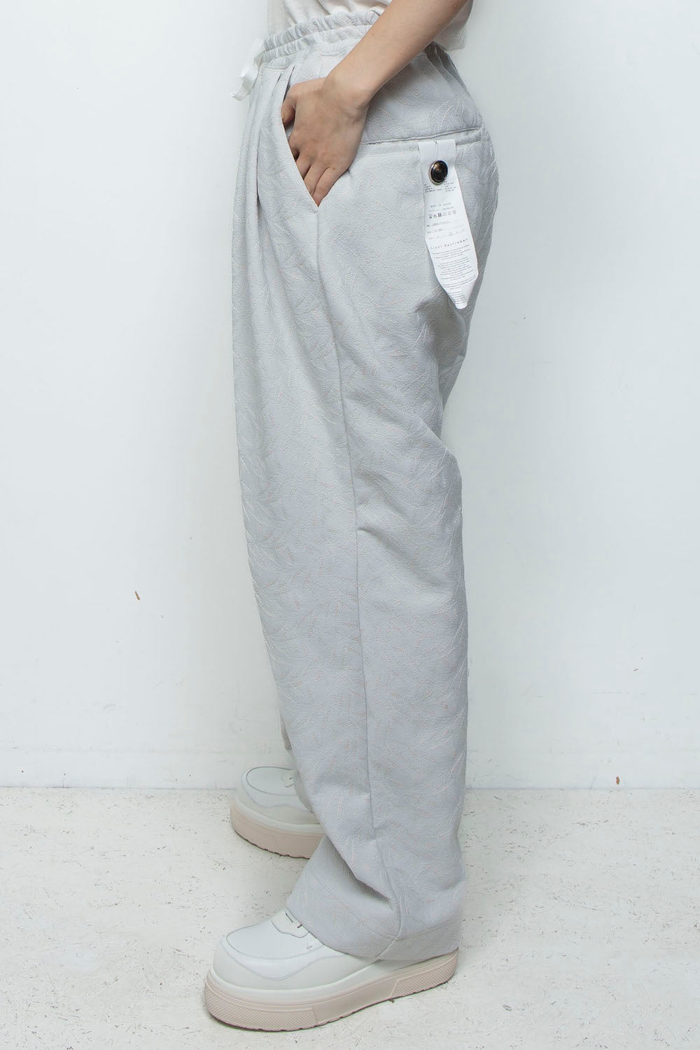 <LAST 1点> LB26SS-PT08-ETJ | フルエンブロイダリージャージーイージーパンツ | ICE GRAY