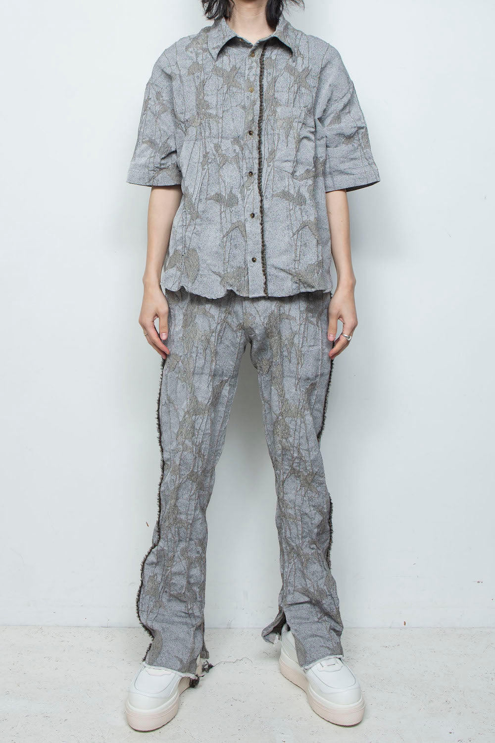 <LAST 1点> LB26SS-SH08-JQD | オリジナル蔦ジャガードショートスリーブコンパクトシャツ | IVY×CONCRETE