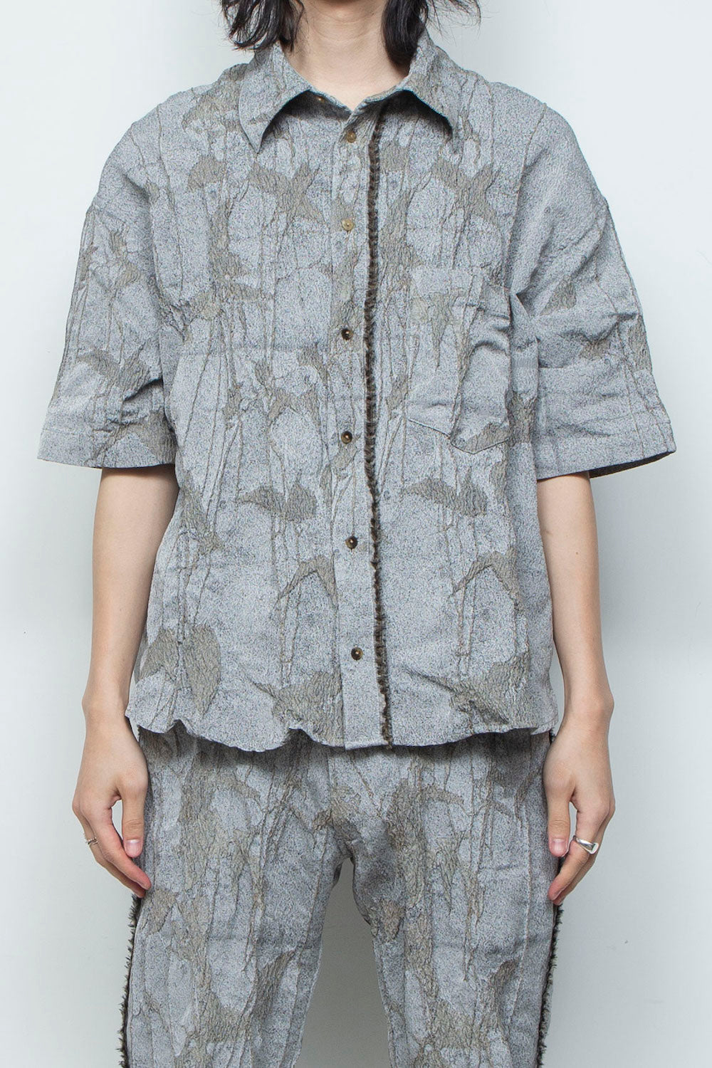 <LAST 1点> LB26SS-SH08-JQD | オリジナル蔦ジャガードショートスリーブコンパクトシャツ | IVY×CONCRETE