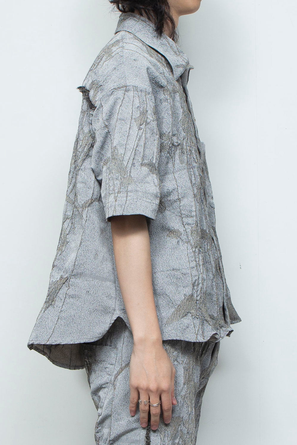 <LAST 1点> LB26SS-SH08-JQD | オリジナル蔦ジャガードショートスリーブコンパクトシャツ | IVY×CONCRETE