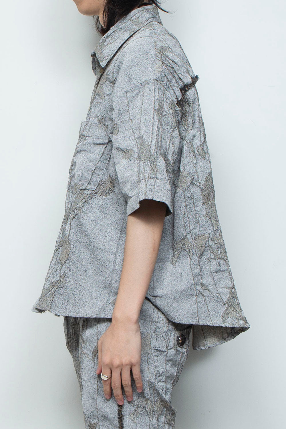 <LAST 1点> LB26SS-SH08-JQD | オリジナル蔦ジャガードショートスリーブコンパクトシャツ | IVY×CONCRETE