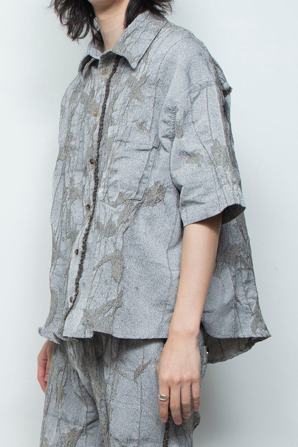 <LAST 1点> LB26SS-SH08-JQD | オリジナル蔦ジャガードショートスリーブコンパクトシャツ | IVY×CONCRETE