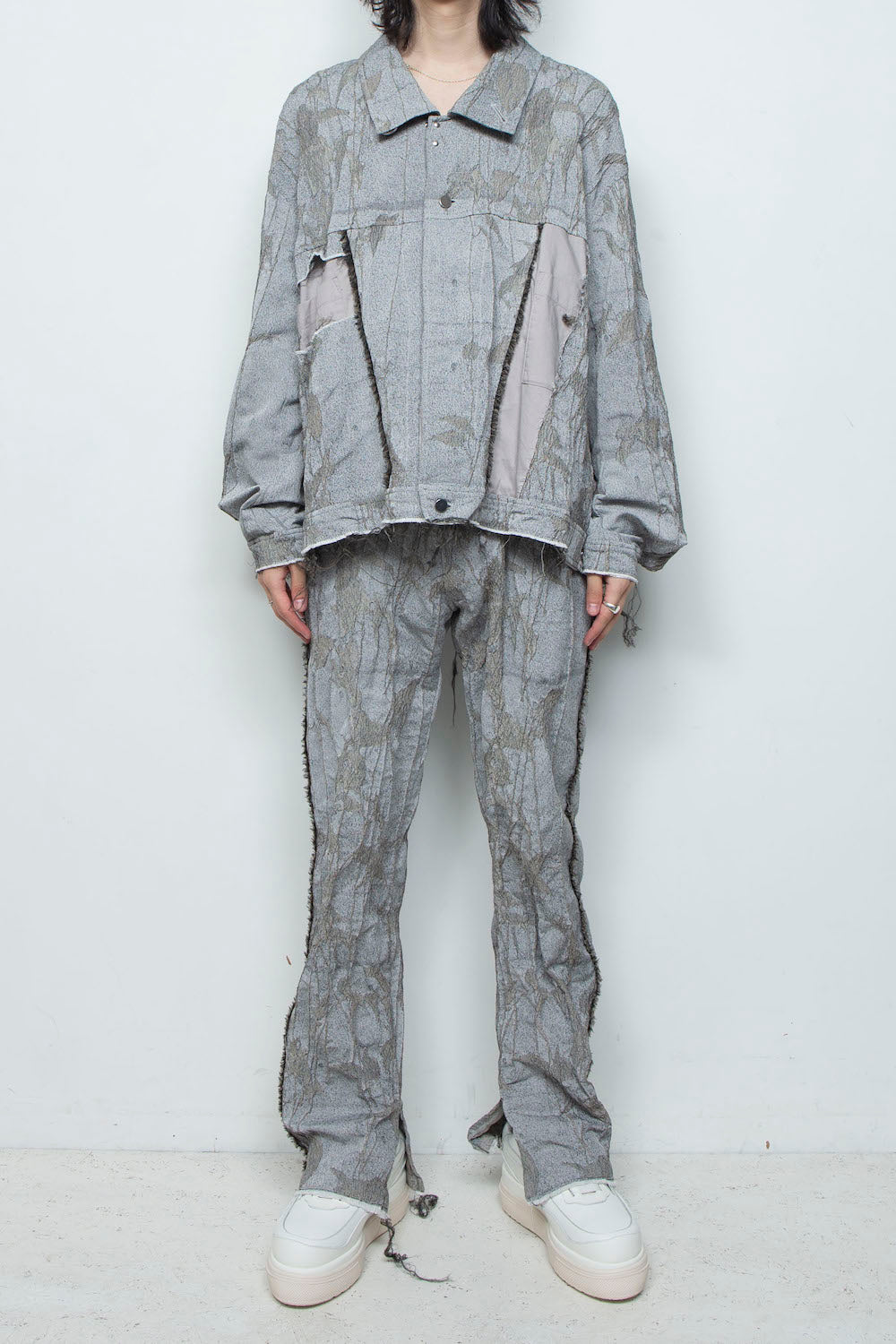 <LAST 1点> LB26SS-JK02-JQD | オリジナル蔦ジャガード再構築カーペンターデニムジャケット | IVY×CONCRETE