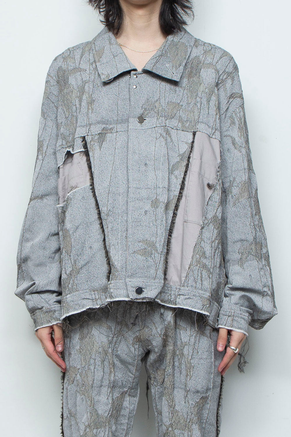 <LAST 1点> LB26SS-JK02-JQD | オリジナル蔦ジャガード再構築カーペンターデニムジャケット | IVY×CONCRETE