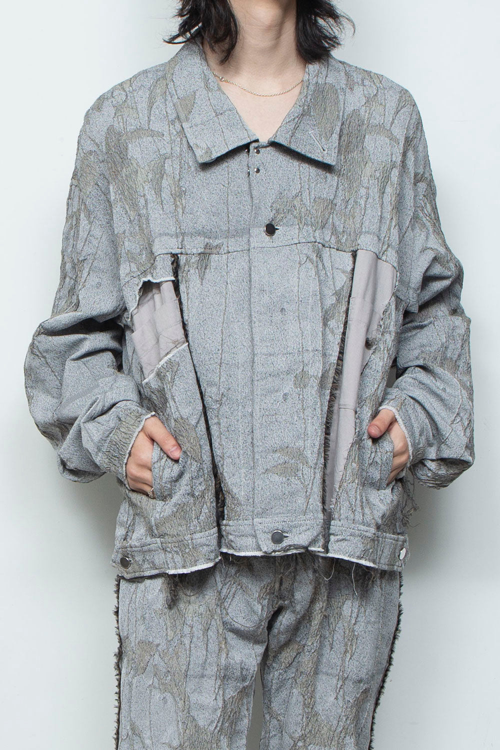 <LAST 1点> LB26SS-JK02-JQD | オリジナル蔦ジャガード再構築カーペンターデニムジャケット | IVY×CONCRETE