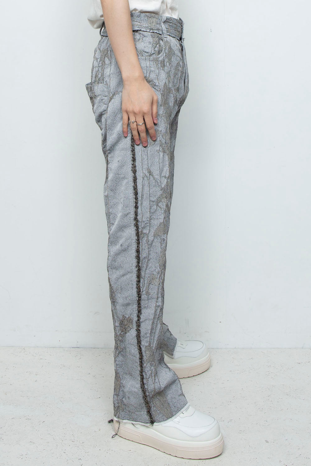 <LAST 1点> LB26SS-PT02-JQD | オリジナル蔦ジャガードローライズ5Pセミフレアパンツ | IVY×CONCRETE