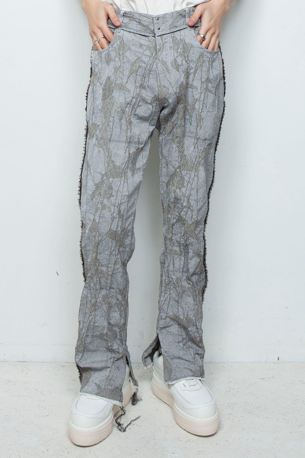 <LAST 1点> LB26SS-PT02-JQD | オリジナル蔦ジャガードローライズ5Pセミフレアパンツ | IVY×CONCRETE