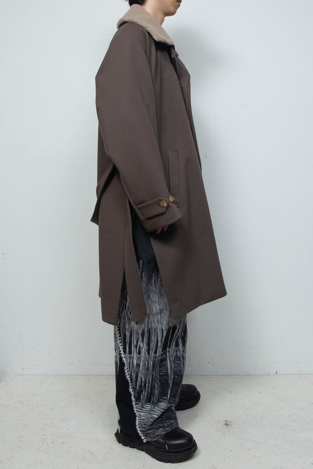 <LAST 1点> LB26AW-CO10-DFB | DOWN FABRICステンカラーコート | BROWN