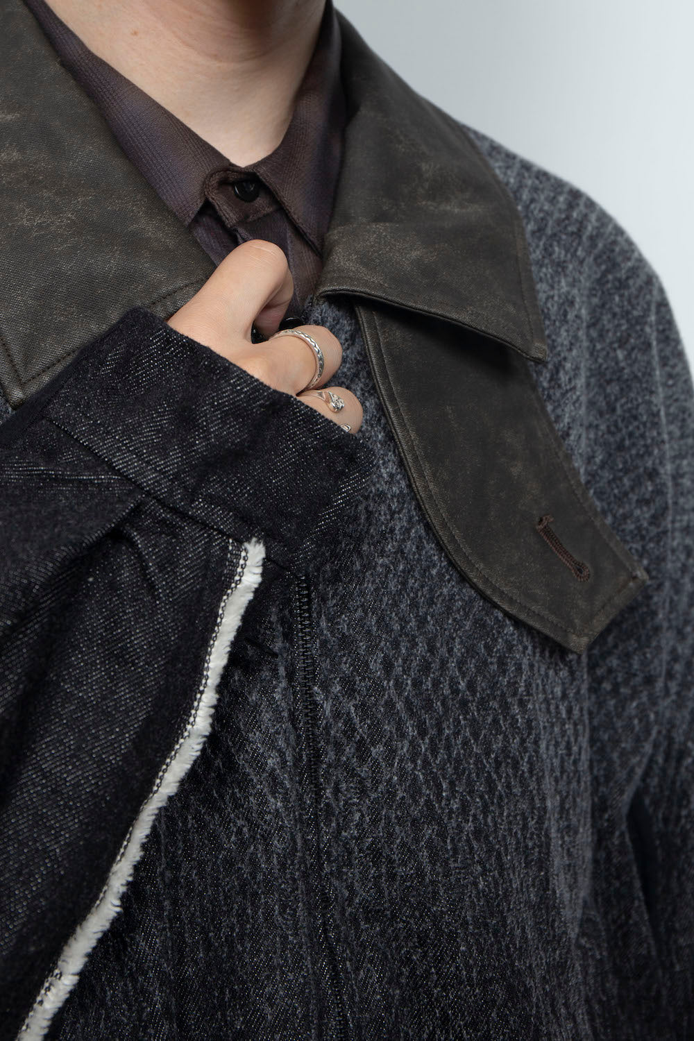 <last item> LB26SS-JK02-HPD | Foil Print Reconstructed Carpenter Denim Jacket | BLACK×FOIL</last>