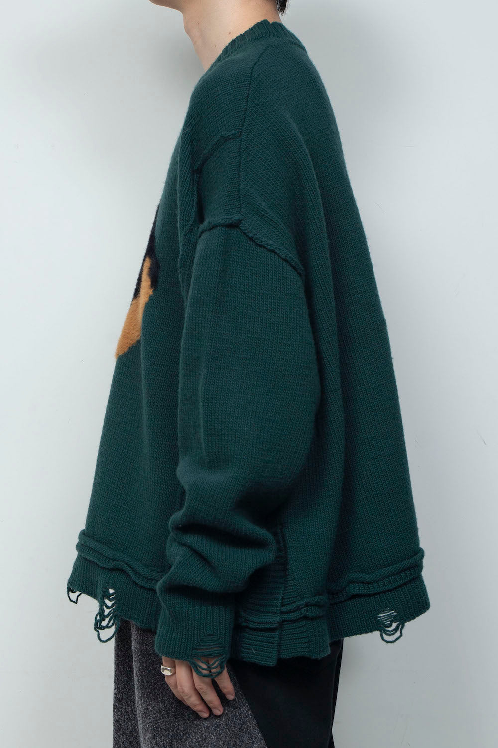 <LAST 1点> LB26AW-KN11 | ドッグモチーフインターシャセーター | JADE