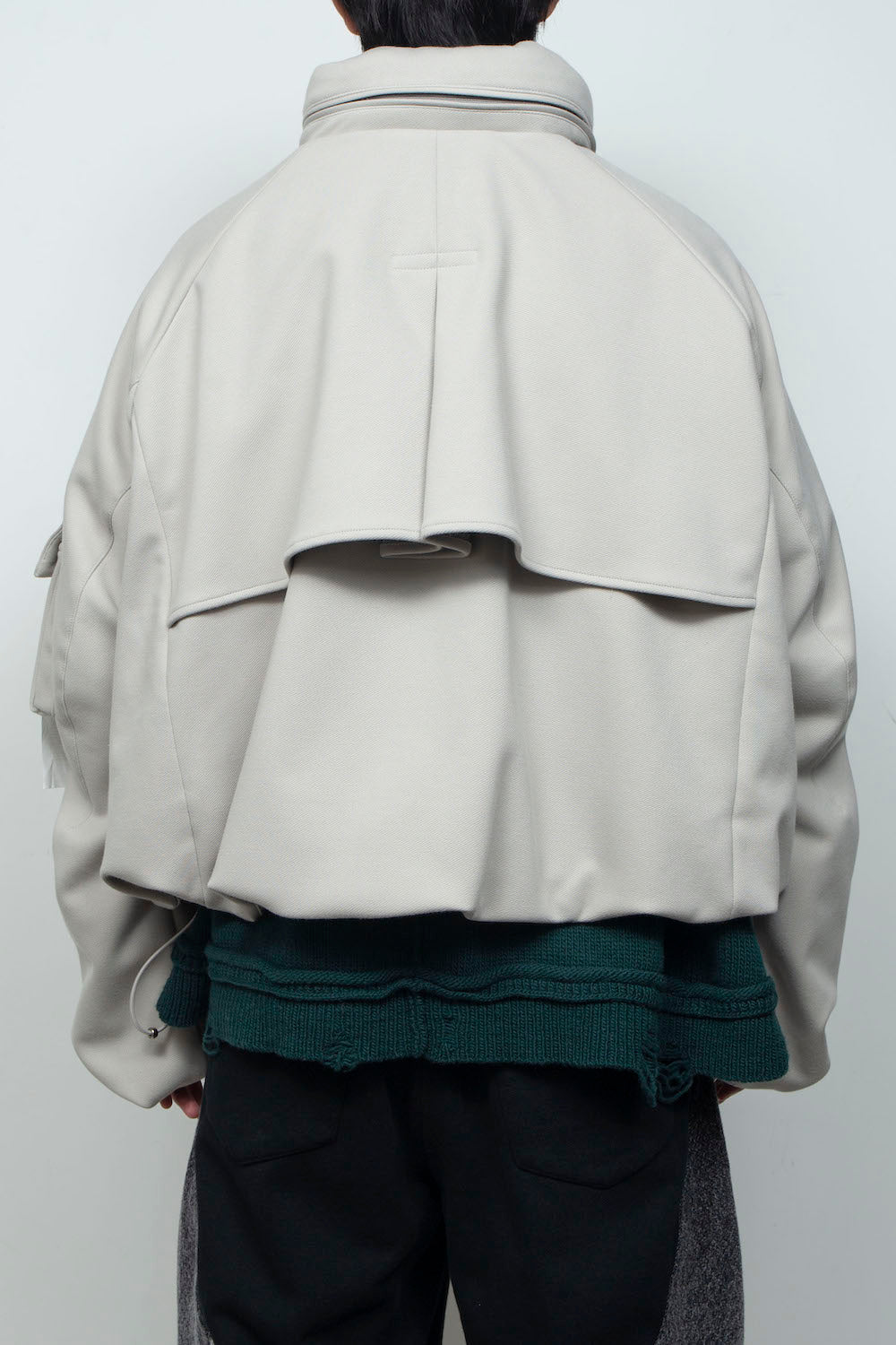 LB26AW-BL03-DFB | DOWN FABRICショートフードブルゾン | LIGHT GRAY