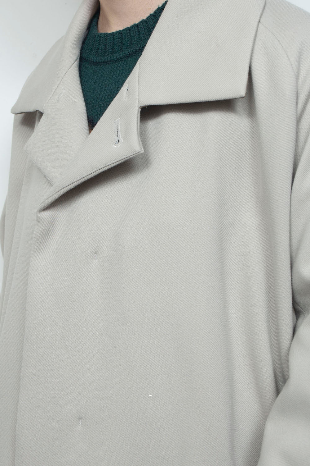 <LAST 1点> LB26AW-CO10-DFB | DOWN FABRICステンカラーコート | LIGHT GRAY