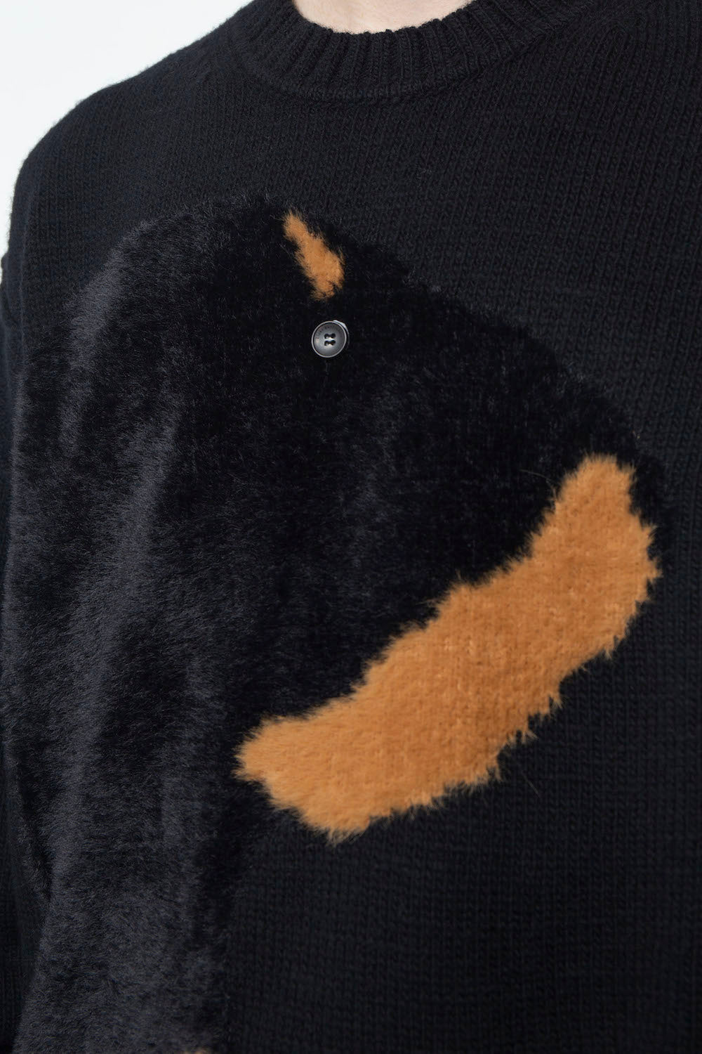 LB26AW-KN11 | ドッグモチーフインターシャセーター | BLACK