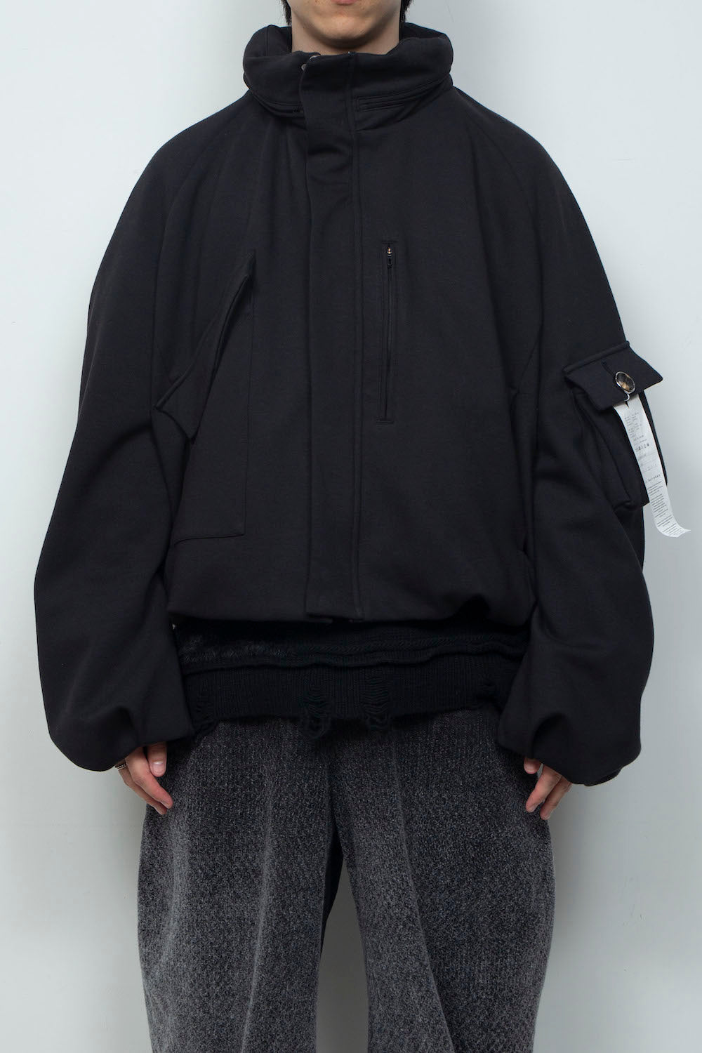 LB26AW-BL03-DFB | DOWN FABRICショートフードブルゾン | BLACK