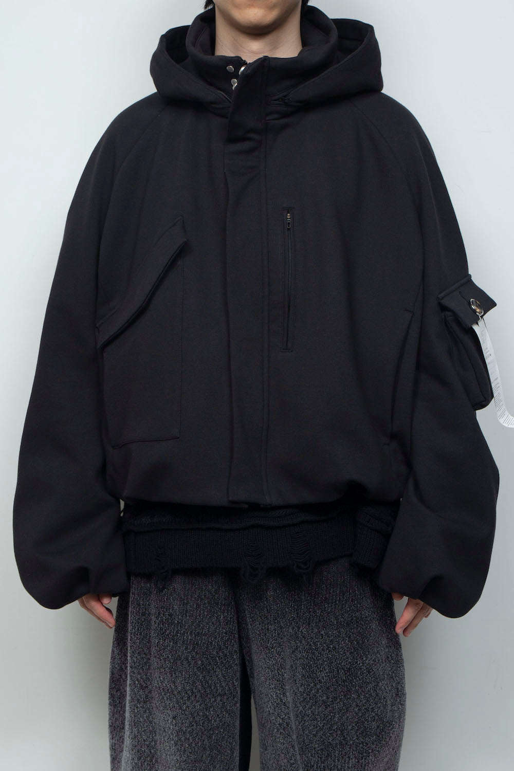 LB26AW-BL03-DFB | DOWN FABRICショートフードブルゾン | BLACK