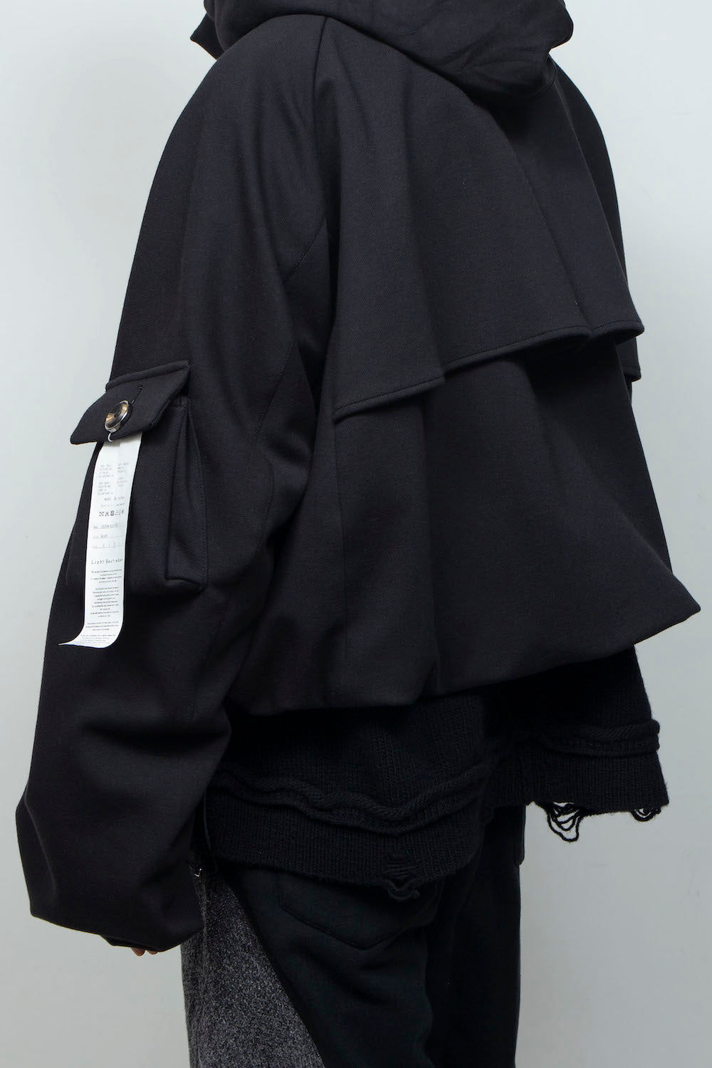 LB26AW-BL03-DFB | DOWN FABRICショートフードブルゾン | BLACK