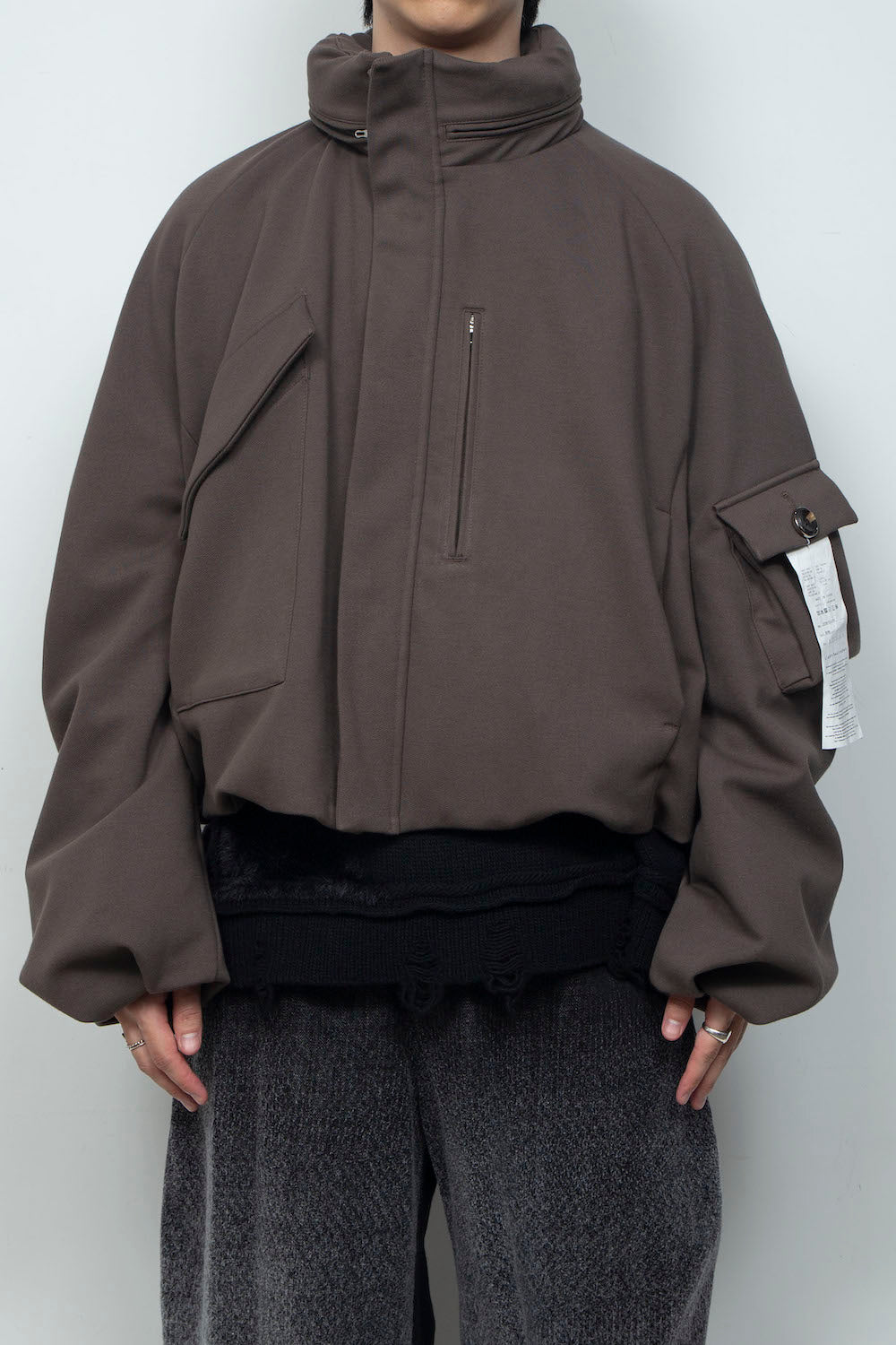 LB26AW-BL03-DFB | DOWN FABRICショートフードブルゾン | BROWN