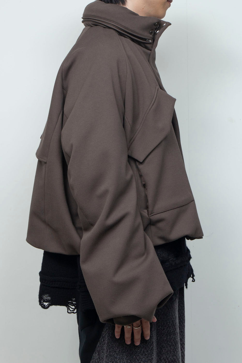LB26AW-BL03-DFB | DOWN FABRICショートフードブルゾン | BROWN