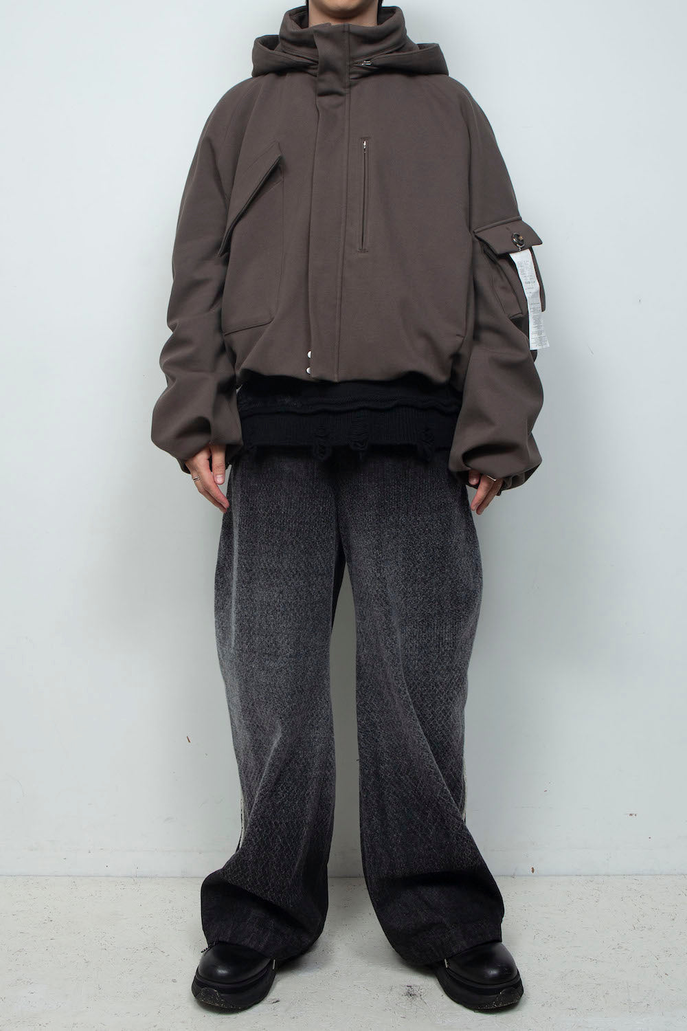 LB26AW-BL03-DFB | DOWN FABRICショートフードブルゾン | BROWN