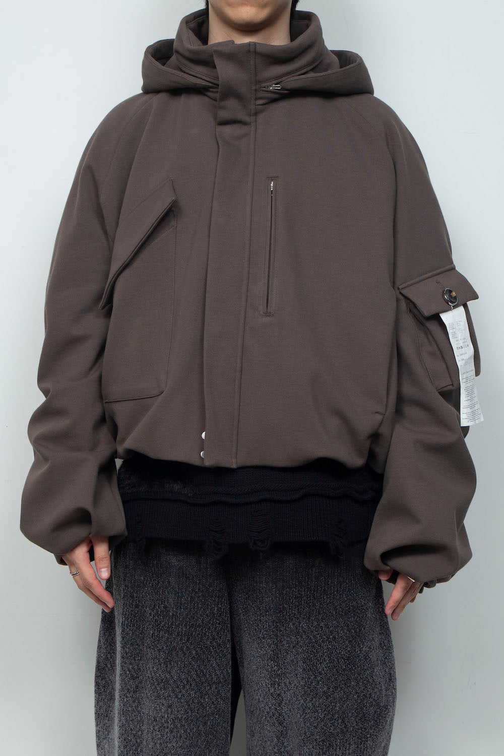 LB26AW-BL03-DFB | DOWN FABRICショートフードブルゾン | BROWN