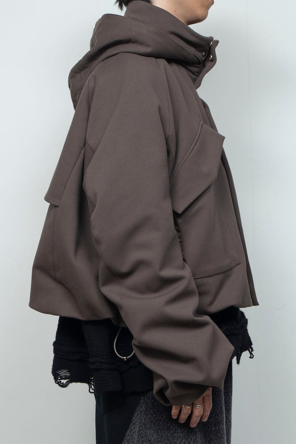 LB26AW-BL03-DFB | DOWN FABRICショートフードブルゾン | BROWN
