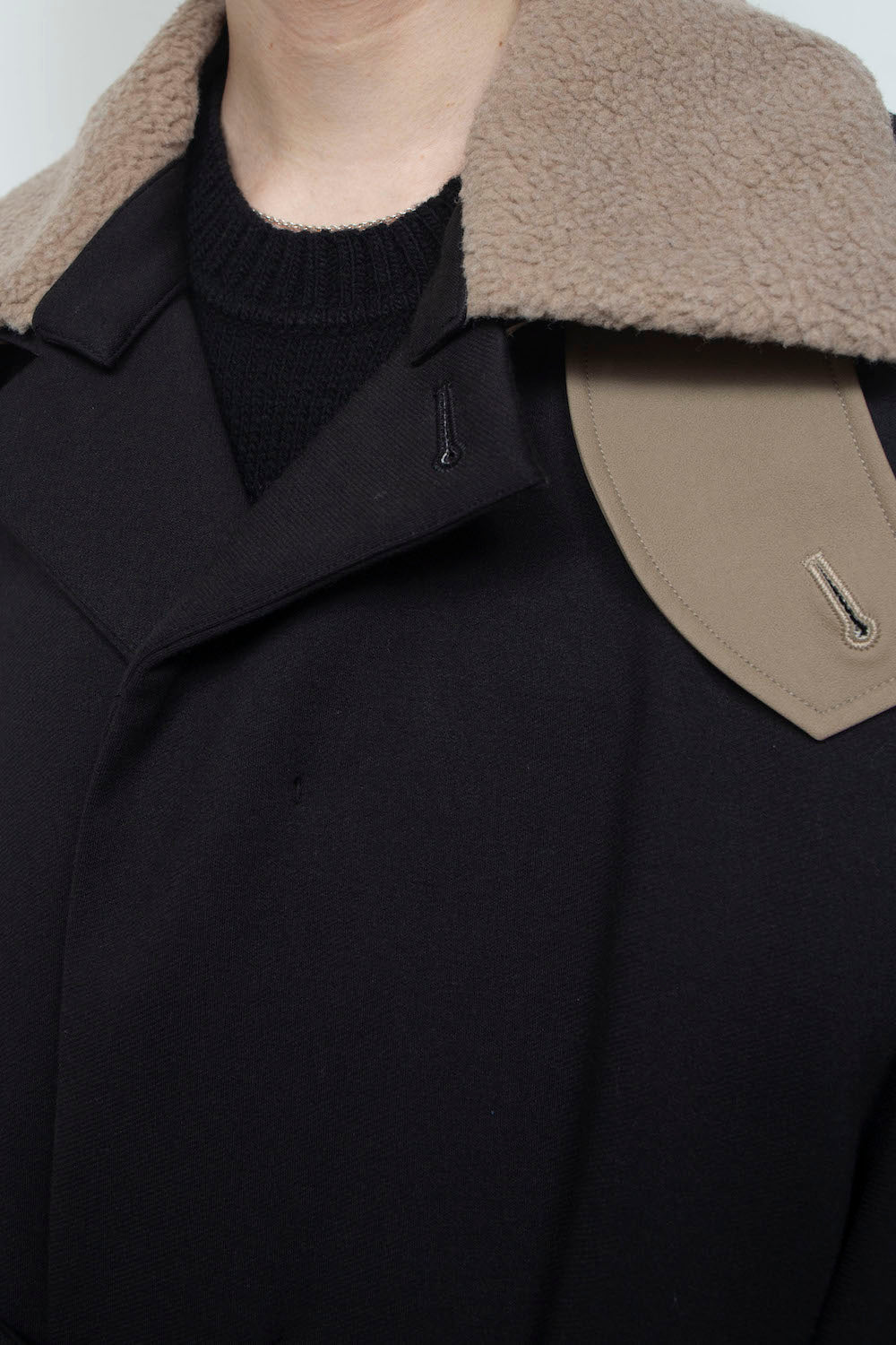 LB26AW-CO10-DFB | DOWN FABRICステンカラーコート | BLACK
