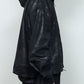 LB26AW-HD09-FFN | FAKE-FAKE-LEATHERダブルジップフーディ | BLACK