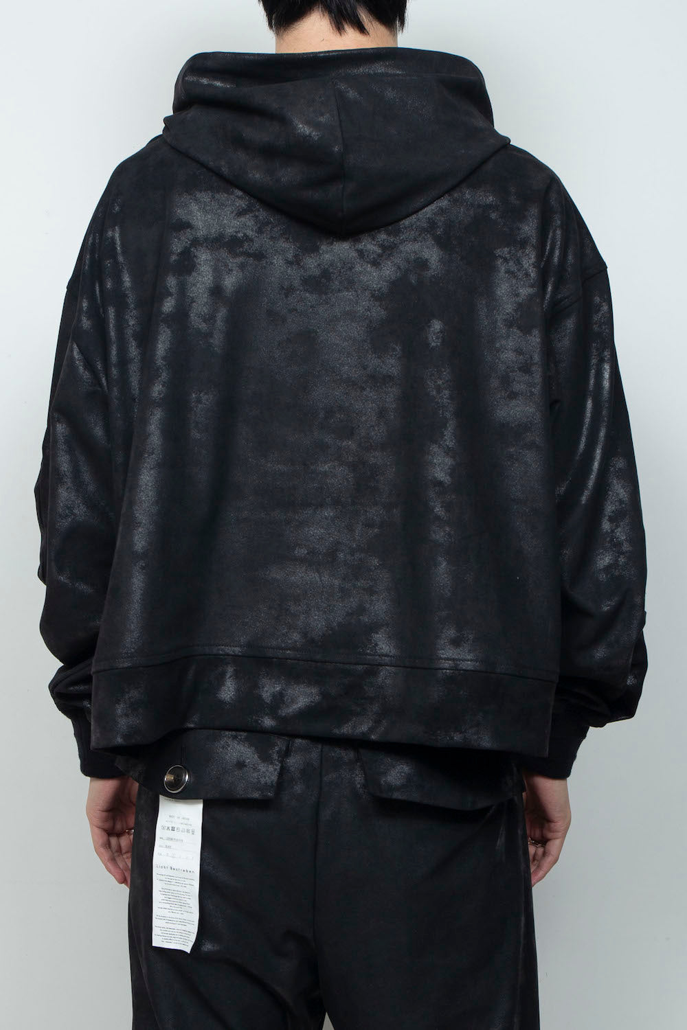 LB26AW-HD09-FFN | FAKE-FAKE-LEATHERダブルジップフーディ | BLACK