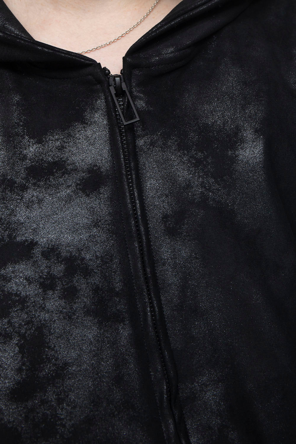 LB26AW-HD09-FFN | FAKE-FAKE-LEATHERダブルジップフーディ | BLACK