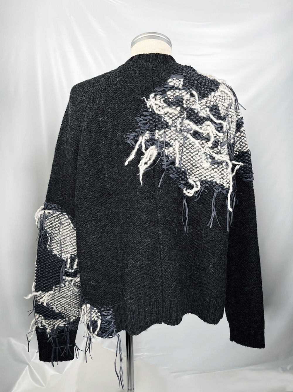 LB23AW-KN01-TRA-DA | Thread knitting intarsia sweater | IRON 