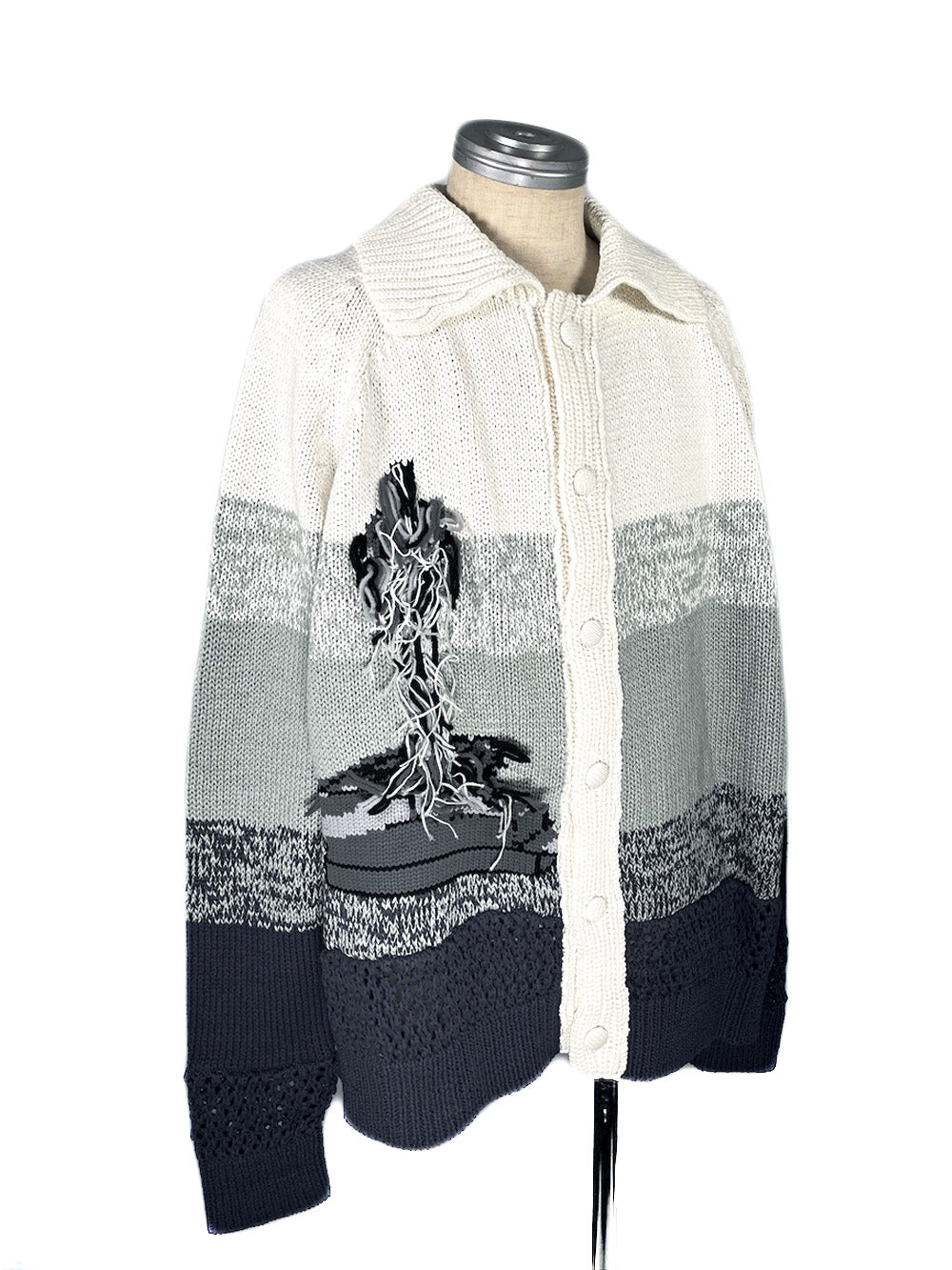 LB24SS-KNSH01 | Intarsia knit shirt cardigan | WHITE 