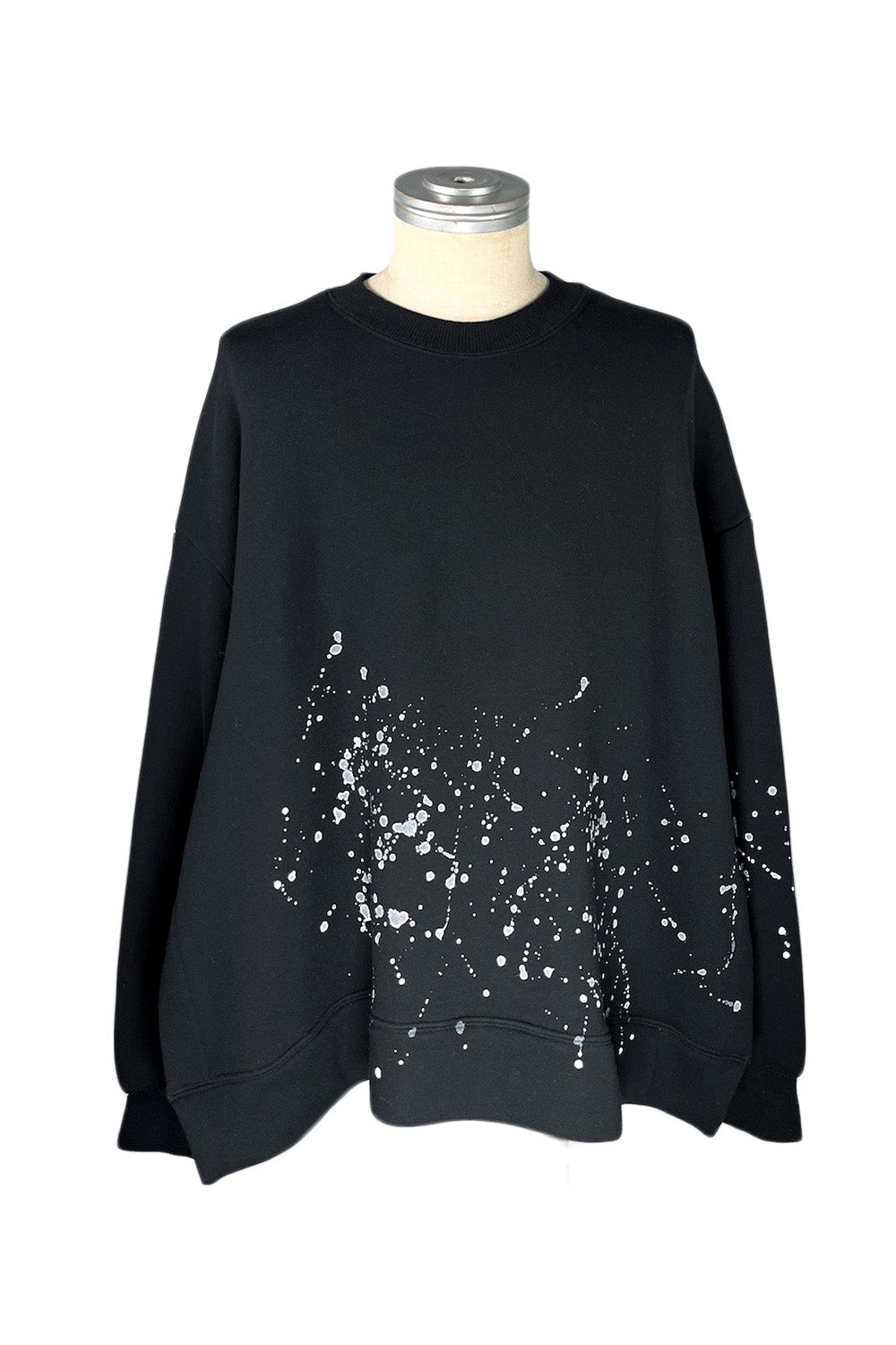 LB24SS-PO05-SFR-HP | Hand-painted sweatshirt pullover | BLACK 