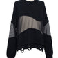 LB25AW-KN08 | Docking Reverse Crushed Sweater | BLACK