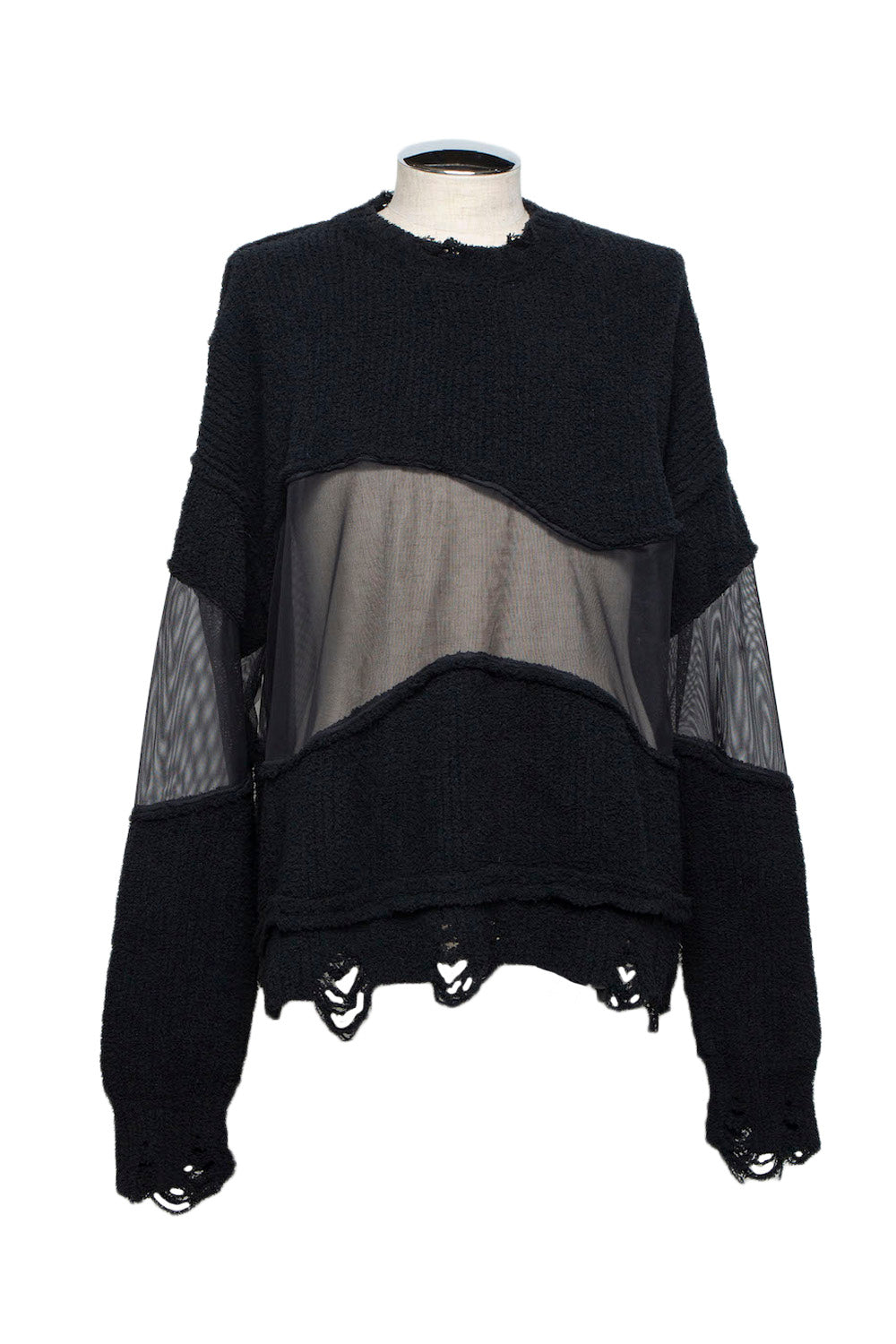 LB25AW-KN08 | Docking Reverse Crushed Sweater | BLACK