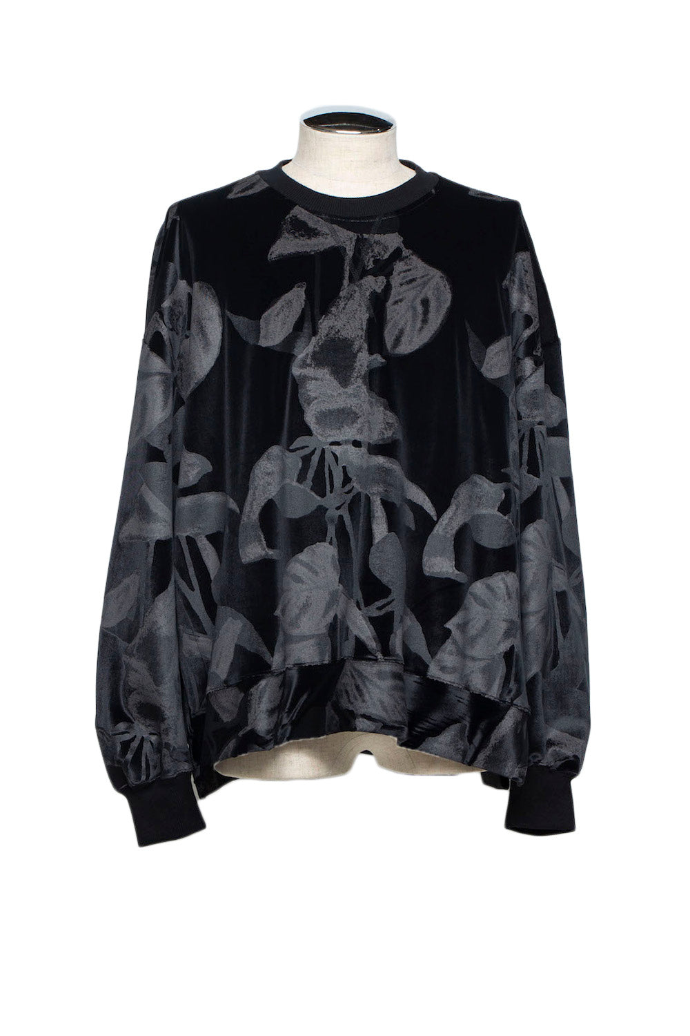 LB25AW-PO08-PVL | 3D Printed Velour Jersey Pullover | BLACK