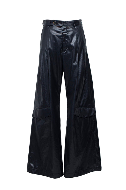 <LAST 1点> LB25AW-PT09-FFL | FAKE-FAKE LEATHER Ⅱ シンフラップバギートラウザー | BLACK