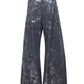 LB25AW-PT09-HKW | ウォッシュドホイルコーティングシンフラップバギートラウザー | STEEL GRAY