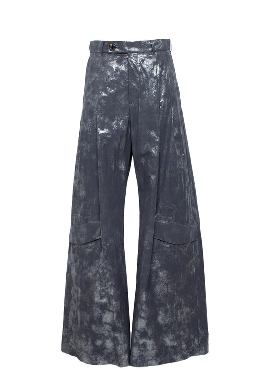 LB25AW-PT09-HKW | ウォッシュドホイルコーティングシンフラップバギートラウザー | STEEL GRAY