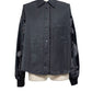 <last>
 LB25AW-SH08-SPV-PVL | Velour Jersey Sleeve Easy Shirt | Black x Black</last>
