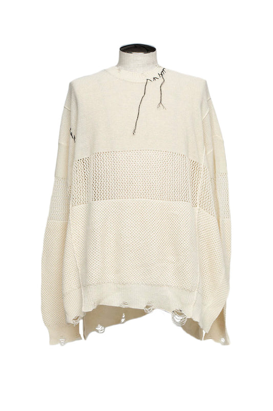 LB25SS-KNTE03 | ハンドステッチクラッシュドサマーニット | IVORY