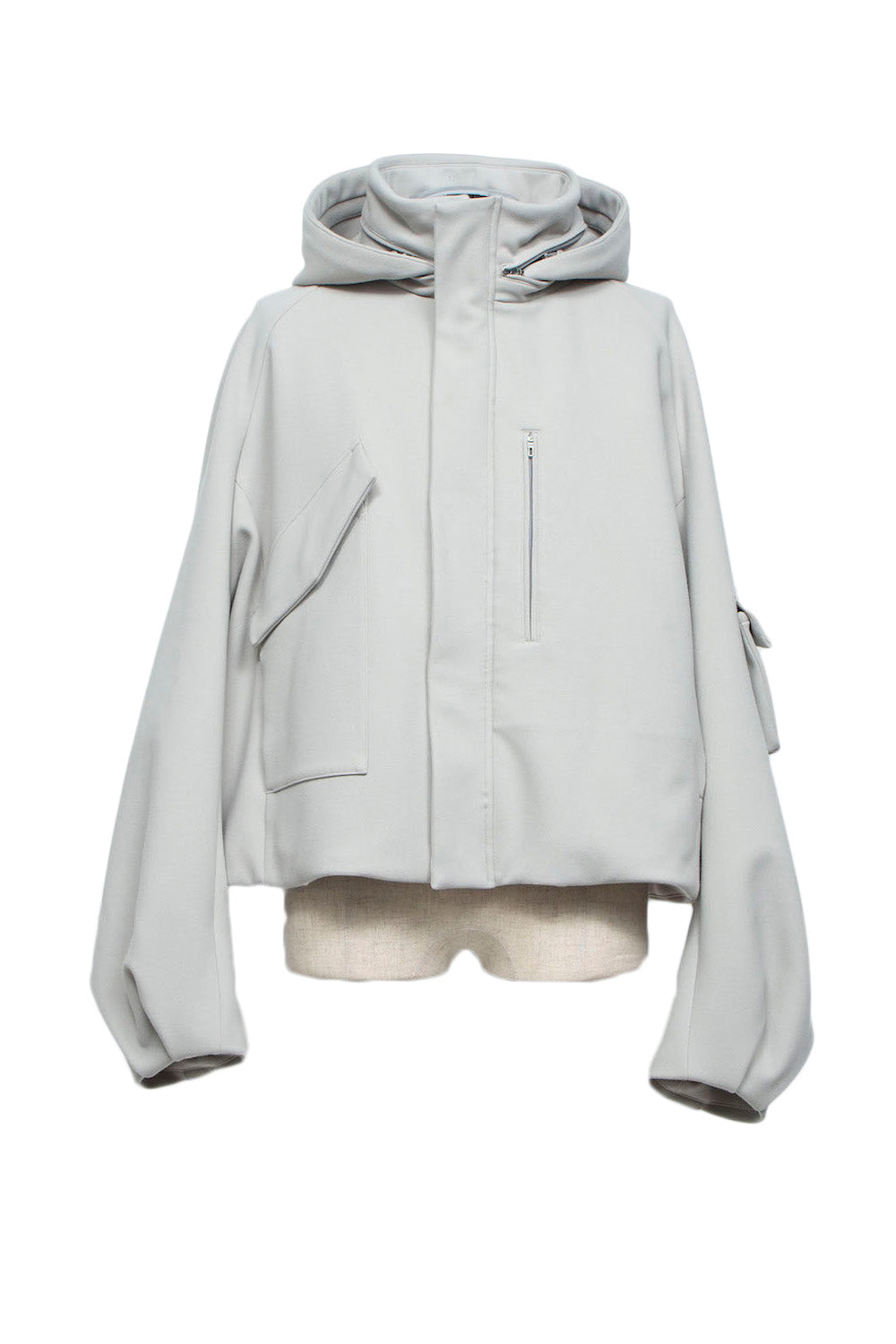 LB26AW-BL03-DFB | DOWN FABRICショートフードブルゾン | LIGHT GRAY